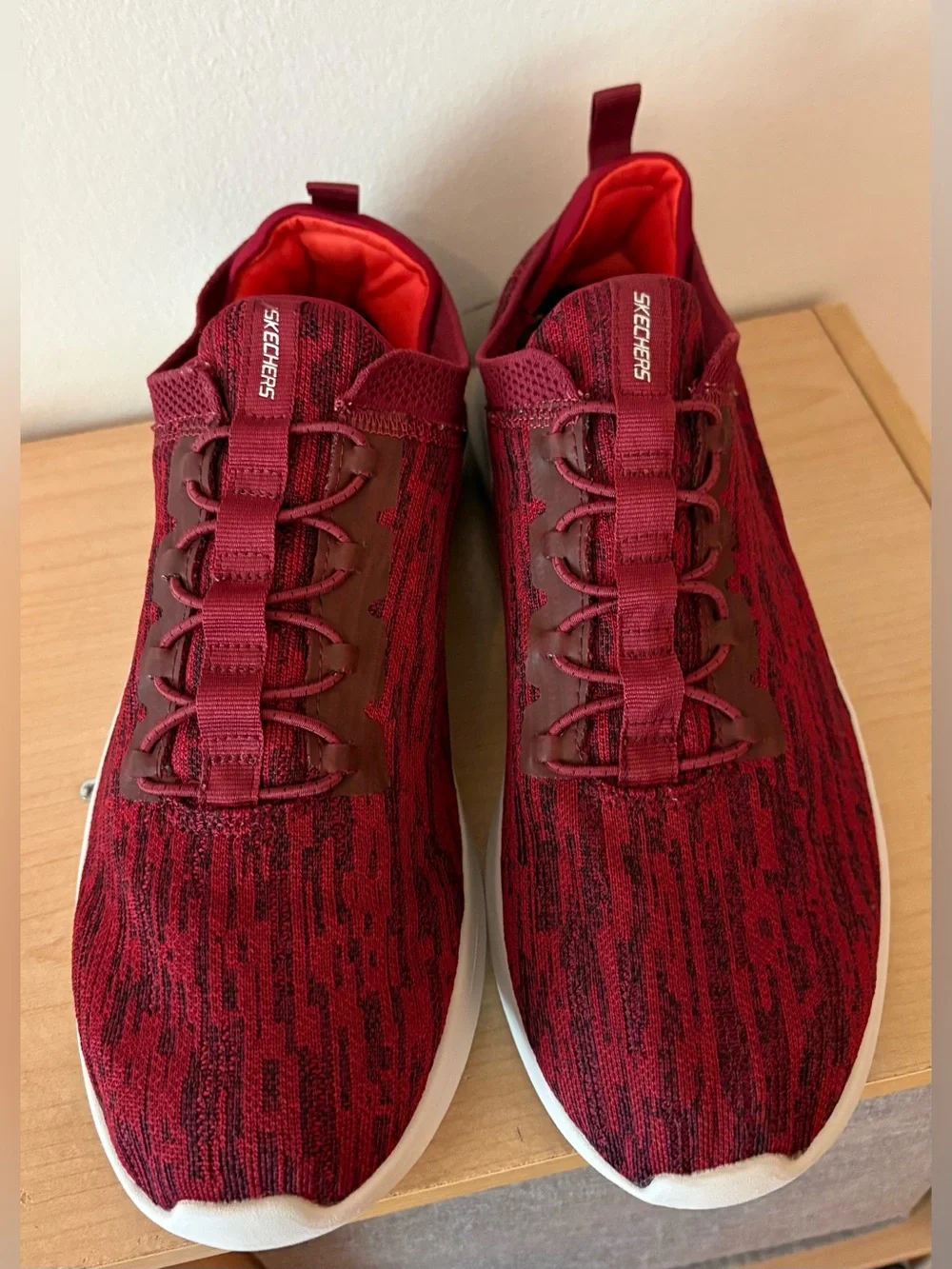 Skechers Men's Ultra Flex Cryptic sneakers in a red and black men’s size 11